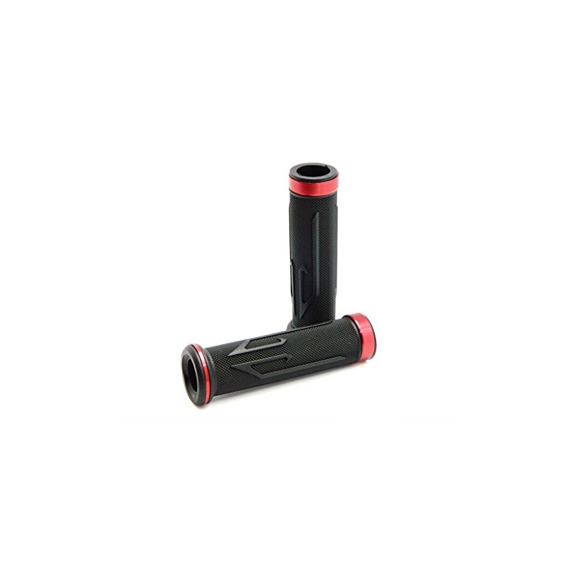 MotorToGo ALUMINUM MOTORCYCLE 7/8" 22MM HANDLEBAR GEL RUBBER HAND GRIPS