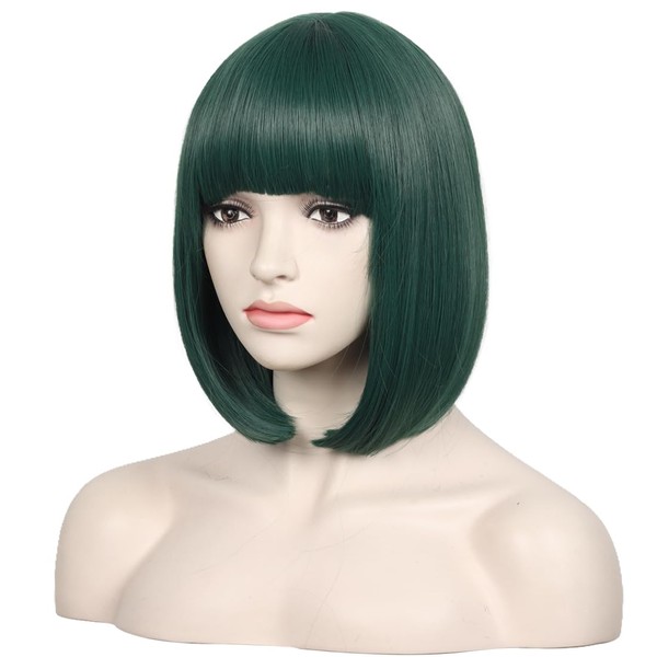 WildCos Short 12 Inches Straight Synthetic Cosplay Wig for Women