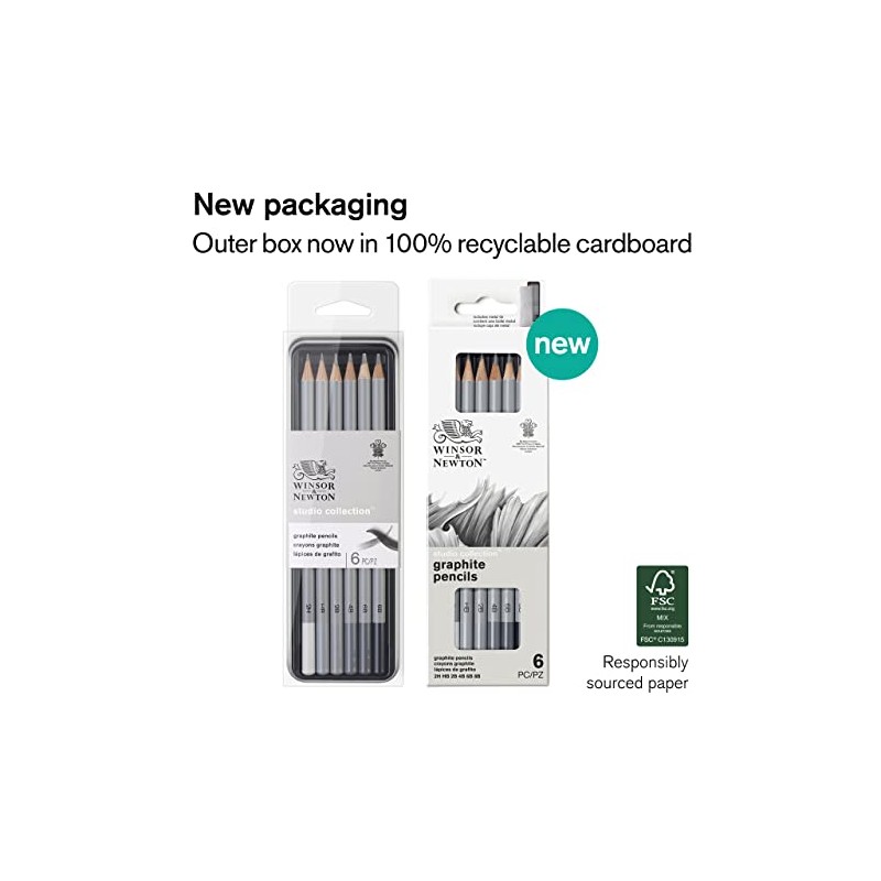 Winsor & Newton Studio Collection - Lápices de grafito (6