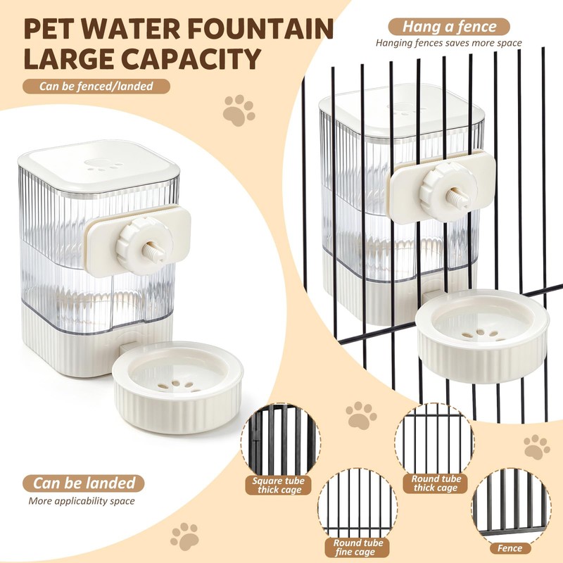 Singhoow 2 Pack 54 oz Rabbit Water Dispenser, Hanging Gravity