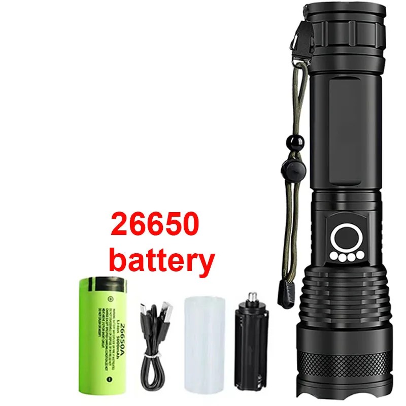 Rechargeable LED Flashlight for Outdoor Use – Aluminum Alloy Zoom