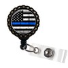Law Enforcement Appreciation Blue Lives Matter Resin Retractable Badge Reel