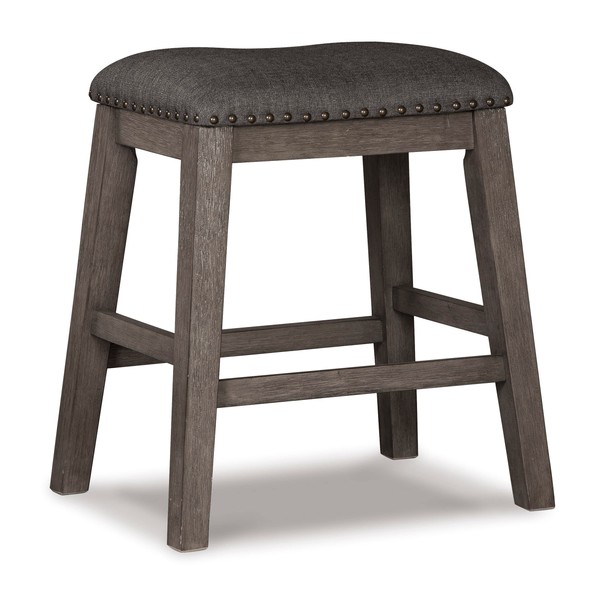 Signature Design by Ashley Caitbrook Rustic 24.4" Counter Height Upholstered Barstool, 2 Count, Gray