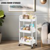 3 Tier Utility Rolling Cart with Handle, Multifunctional Storage Organizer