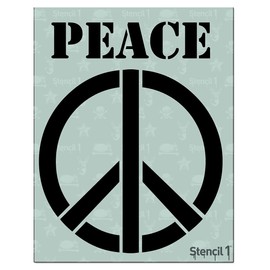 Stencil1 Peace Sign Stencil Durable Quality Reusable Stencils for Painting - Create Stencil Crafts and Decor - Decor on Walls Fabric & Furniture Recyclable Art Craft - 8.5" x 11"