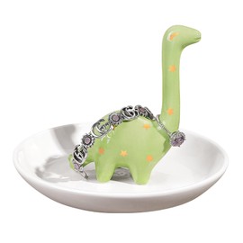 PUDDING CABIN Green Dinosaur Ring Holder Dish, Dinosaur Gifts Ring Holder for Rings Earrings Bracelets Necklace Organizer, Birthday Mothers Day Thanksgiving Christmas Gifts for Women Girls