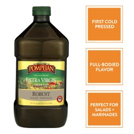 Pompeian Pompeian Robust Extra Virgin Olive Oil, Contains Polyphenols, First Cold Pressed, Full-Bodied Flavor, Perfect for Salad Dressings & Marinades, 101 FL. OZ.