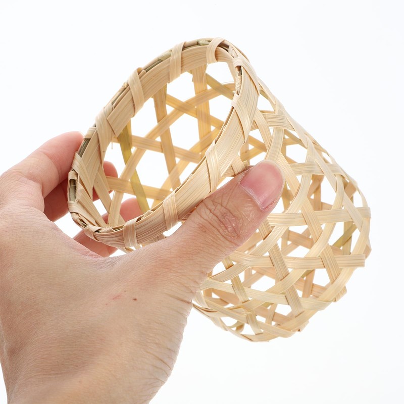 Luxshiny 4 Pcs Wicker Woven Tea Light Candle Holder Decorative