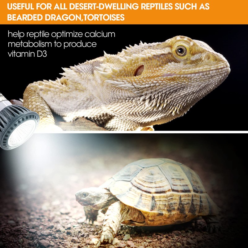 GeeKoit Premium High-Intensity UVB Reptile Light for Optimal Calcium Metabolism,5-Watt