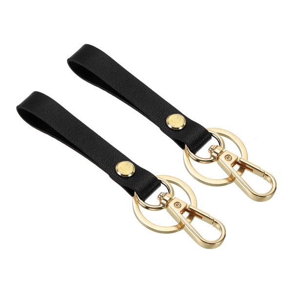 PATIKIL PU Leather Keychain, 2 Pack Key Holder Keyring with