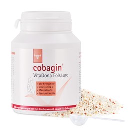 cobagin VitaDona Folsäure [mit Vitaminen B12, C & D sowie Mineralien], bei Kinderwunsch, Schwangerschaft und Stillzeit, Folat bei Babyplanung, NEM