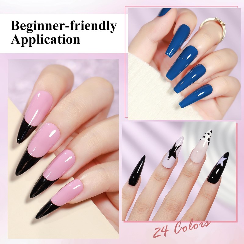 Quick Dry Nail Polish Set 24 Colors Regular Fingernail Polish