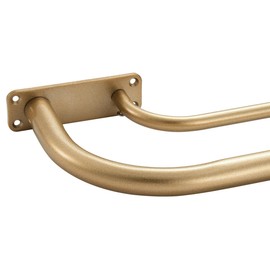 Antique Gold Double Curtain Rods Room Darkening, Double Curtain Rods for Window 84-120", Wrap Around Double Rods Curtain Rods, Heavy Duty Dual Curtain Rod Adjustable Double Blackout Curtain Rod