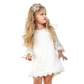 Girls' Dress Children's Dresses Cotton Plain Christmas Long Sleeve Dress A-line Casual Dress Festive Princess Autumn Winter Swing Dress, Style 2