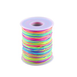 ManYee Elastic Bead Cord 1 mm Colourful Elastic Thread Round Elastic Cord Rainbow Beading Thread for Children Jewellery Crafts Beads Bracelet 100 m Long