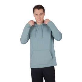 90 Degree By Reflex Mens Super Soft Waffle Hoodie with Kangaroo Pocket - Lead - Large