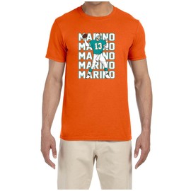 Orange Miami Dan Marino Text Pic T-Shirt Adult Small