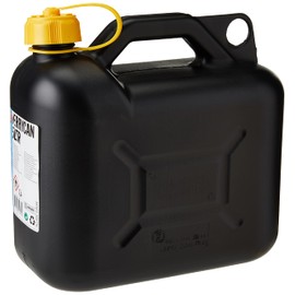 ED-CO Jerry Can Plastic Black Petrol Can Diesel Fuel Oil Canister With Pouring Spout, Plastic, Black (5L)