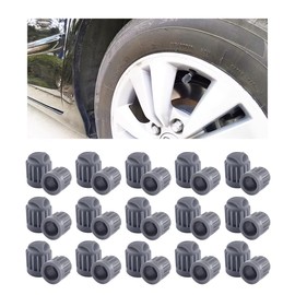 TNAIYH 30PCS TPMS Car Tire Valve Stem Caps, Rubber Dustproof Vehicle Air Dust Stem Covers with O-Ring Rubber Seal, Airtight Auto Tyre Valve Caps, Universal for SUV Truck Motorcycle (Gray)