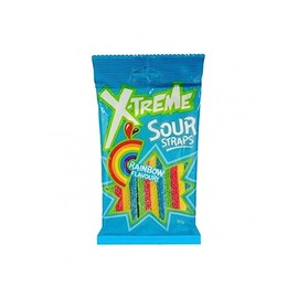Universal Candy Xtreme Rainbow Flavour Sour Straps, 160 g
