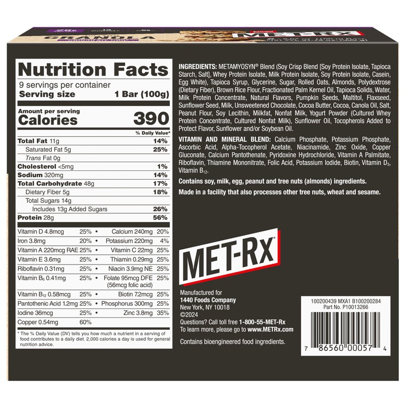 MET-Rx MET-Rx Big 100 Granola Protein Bar, Meal Replacement Bar,
