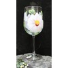 Hand Painted Wine Glasses - White Magnolia (Set of 2)