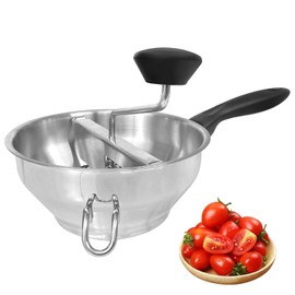 Stainless Steel Ergonomic Food Mill with 3 Grinding Discs, Compralo Rotary Food Mill for Tomato Apple Sauce, Puree, Mashed Potatoes, Jams, Dishwasher Safe