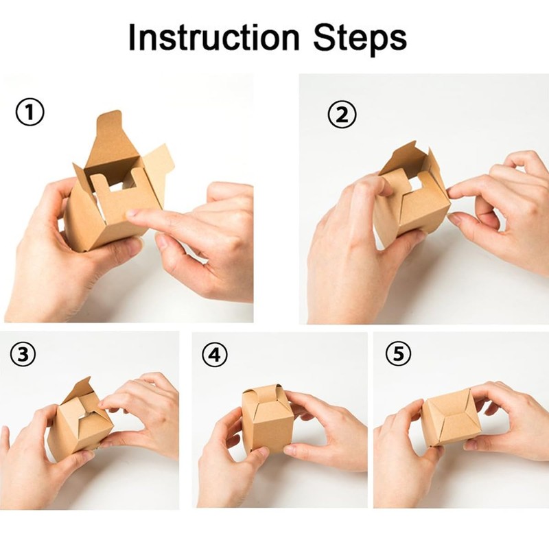 100PCS DIY Gift Box Kraft Paper Favor Boxes - 5x5x5cm