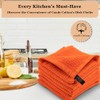 Dish Towels|Kitchen Dish Cloths Two-sided Waffle Terry|12x12 Inches 100% Cotton