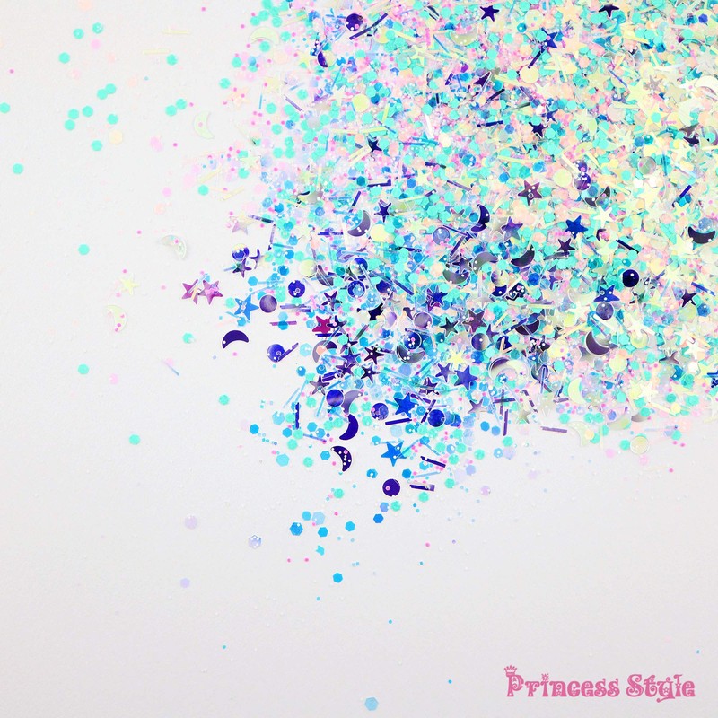 Princess-style Unicorn Glitter Nail Resin Glitter Hologram Moon Star Pastel