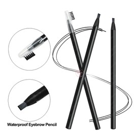 4pcs Microblading Mapping Pencil - Waterproof Pull Cord Design Pen for Brow & Lip Outline, Marking and Symmetry, Easy to Remove Skin Sketching Pen