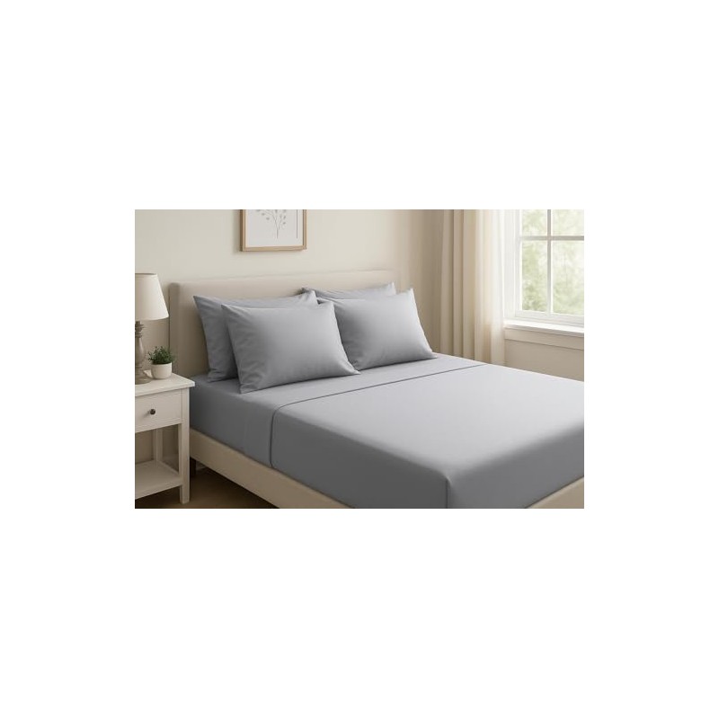 Maple Threads Microfibre Fitted Sheet & Pillowcase, Super Soft 100%