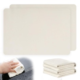 Vernerth 2 Pcs Chamois Leather 60x40cm – Natural Shammy Leather Cloth for Car Drying, Lint-Free & Streak-Free Absorbent Towel for Auto Detailing, Glass, Mirrors, Windows & Kitchen Use