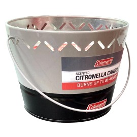 Triple Wick Citronella Candle 20oz 2-Tone Bucket, Gray/Black