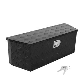 PRFFWK 35 Inch Trailer Tongue Box, Heavy Duty Aluminum Box Tool Chest Storage for Truck Bed Pickup RV with Lock and Keys-35 x 12 x 12 inch,Black