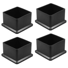 BokWin 4 Pcs Chair Leg Caps 1.6 Inch*1.6 Inch Square Furniture Floor Protectors Anti-Slip Plastic Sofa Table Chair Leg End Cap Cover(Black)