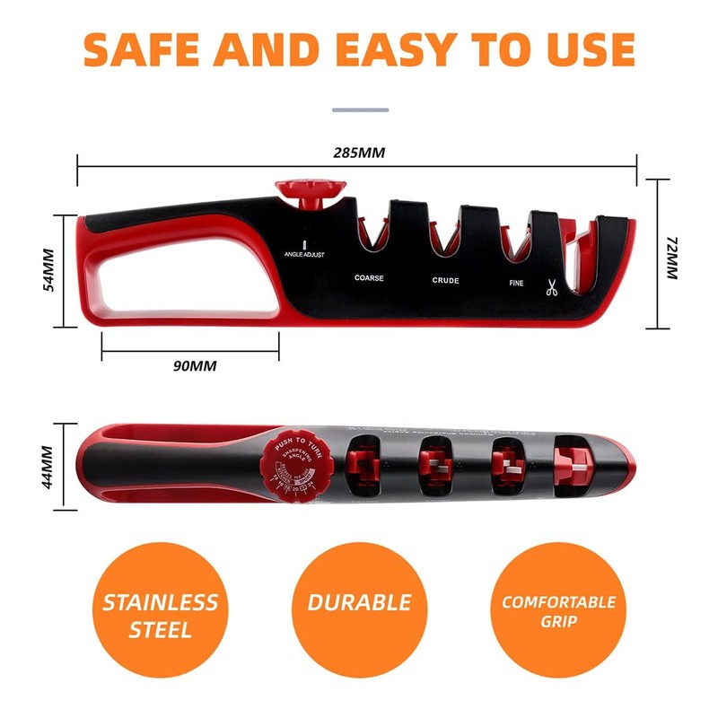 DPEDUAI 4-in-1 Manual Knife Sharpener – Best Kitchen Knife Sharpener