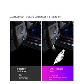  Car LED Angel Wing Car Door Light Logo Projector Car Brand Logo Car Door Light LED Ghost Shadow Light Projector No Need for Punching Installation