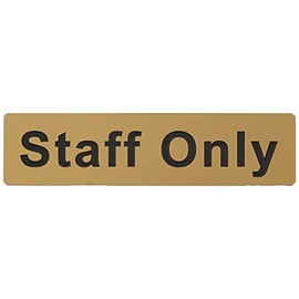 Caledonia Signs 59080 Staff Only Label, Engraved Brass Effect Pvc, 140 mm x 35 mm