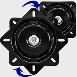 2Pack 8Inch Heavy Duty Bar Stool Swivel Plate, Chair Base With Solid Ring of Ball Bearings, 500lbs Capacity Replacement Seat Parts, Lazy Susan Hardware for Barstools Recliner Chair Boat