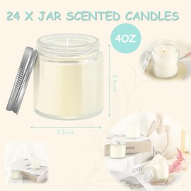 ACITHGL 24 Pcs 4oz Mini Mason Jar Candles Small Lavender Scented Candles Bulk Aromatherapy Ideal Souvenir Favors for Wedding Birthday Party (Silver, 24)