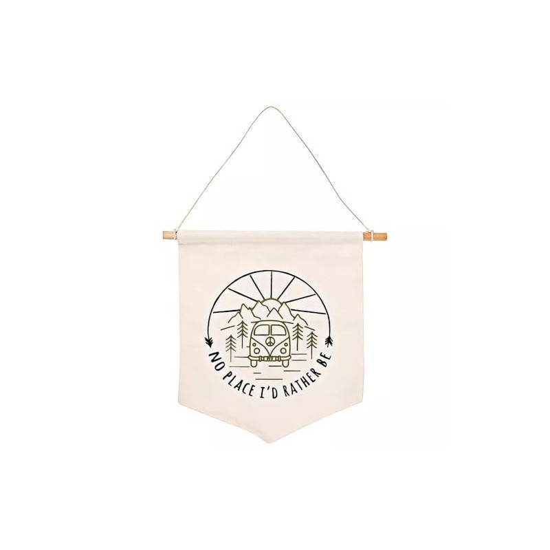 Something Different Charming Happy Camper Hanging Fabric Flag-Perfect for RV