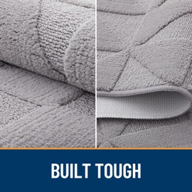 OLANLY Door Mats Indoor, Non-Slip, Absorbent, Dirt Resist, Entrance Washable Mat, Low-Profile Inside Entry Doormat for Entryway (48x32 inches, Grey)