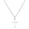 Plain Sterling Silver Cross on 16 Inches Chain