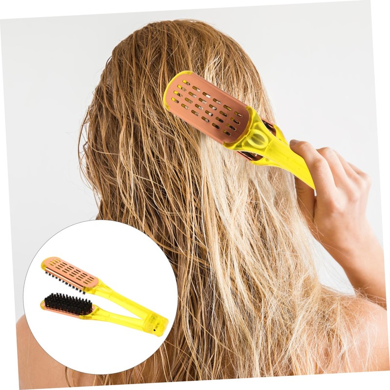 IWOWHERO Hair Straightening Comb Double Sided Smoothing Brush for Curly