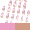 Chrome Press on Nails Medium Almond Fake Nails Pink Ombre