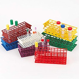 Globe Scientific 456840Y Wireless Nylon Tube Rack, 24 Places, 3 x 8 Array, Shape, Full, Yellow ()