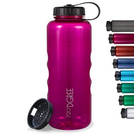 720°DGREE simplBottle Water Bottle - 500 ml, 1000 ml, 1500 ml - Perfect Wide Neck Sports Bottle, Leakproof, BPA-Free, pink, 1500ml