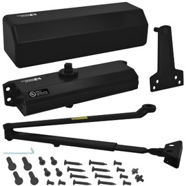 Nuk3y 9000 Series Grade 1 Heavy Duty Door Closer, Multi-Mount, Adjustable Size 1-6, ADA Compliant, UL Listed, Black