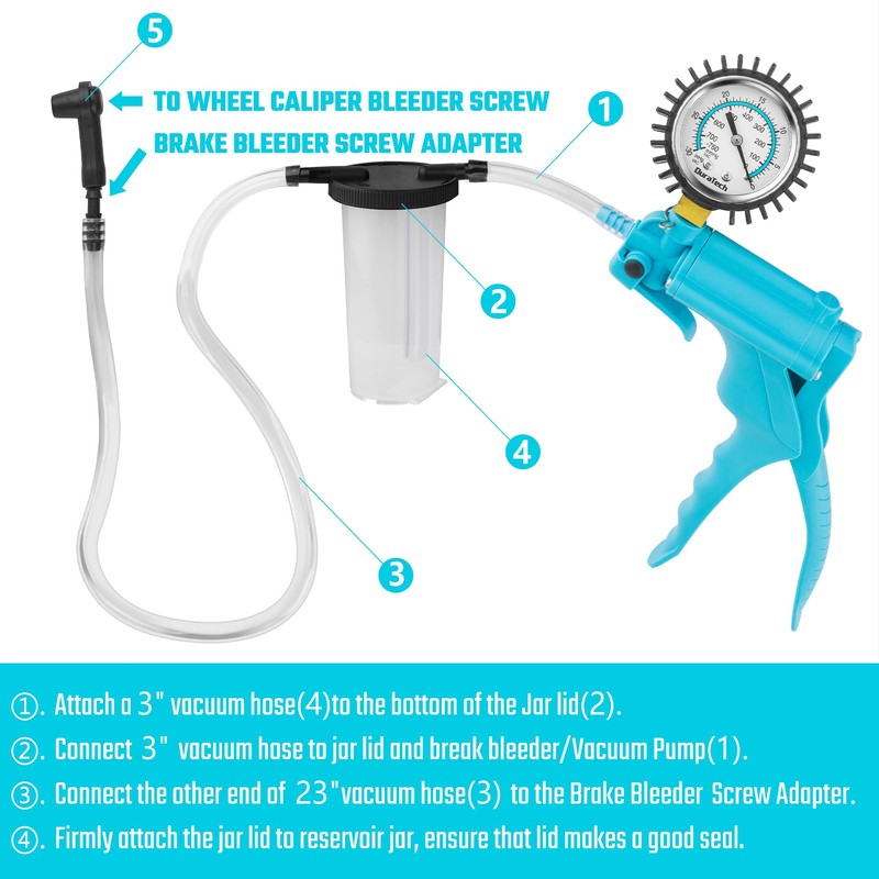 DURATECH 2 in 1 Brake Bleeder Kit, Brake Fluid Bleeder